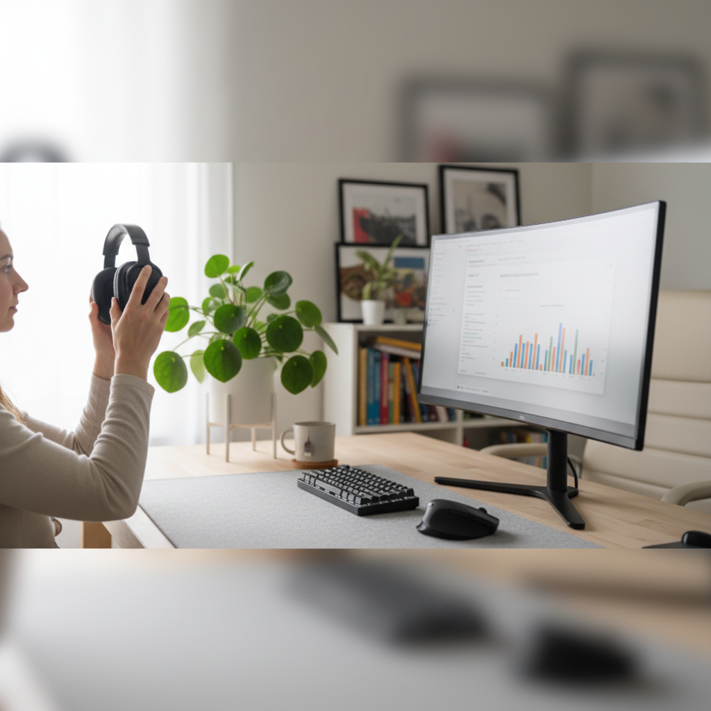 在宅ワーク 集中力を見直して最初に効いたことをイメージした場面