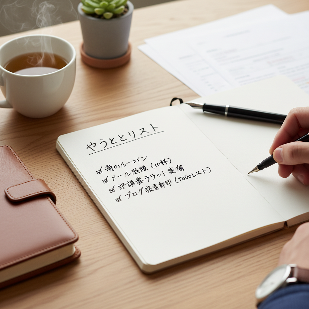 todoリスト 続かないを見直して最初に効いたことをイメージした場面