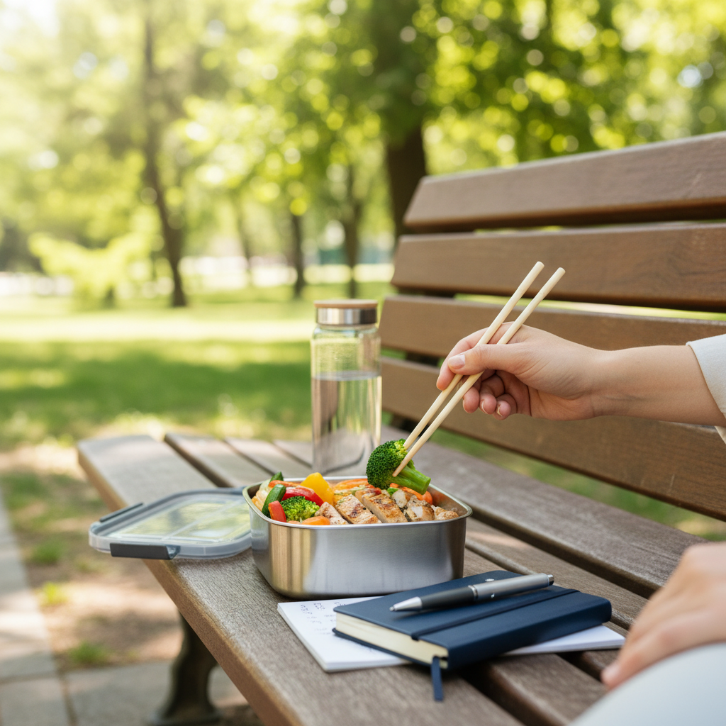 昼休み 集中力を見直して最初に効いたことをイメージした場面