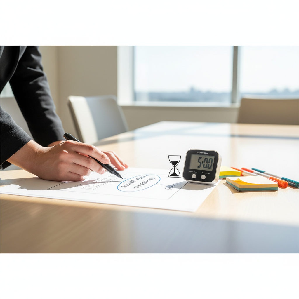 会議 時短 コツを見直して最初に効いたことをイメージした場面