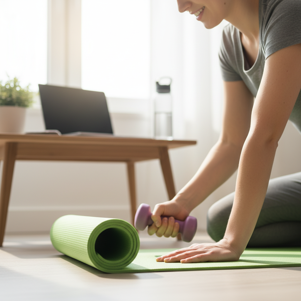 在宅勤務 運動不足を見直して最初に効いたことをイメージした場面