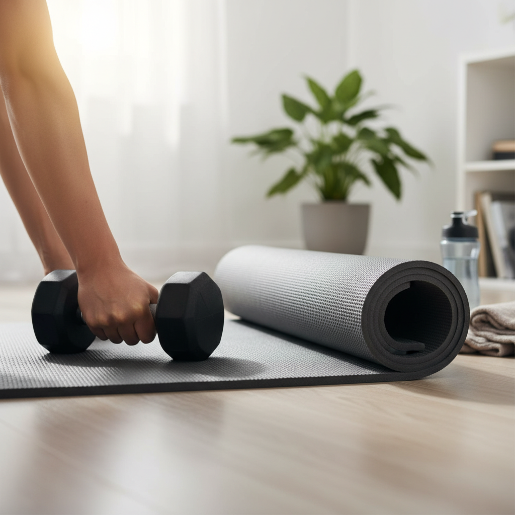 筋トレ 初心者 家トレを見直して最初に効いたことをイメージした場面