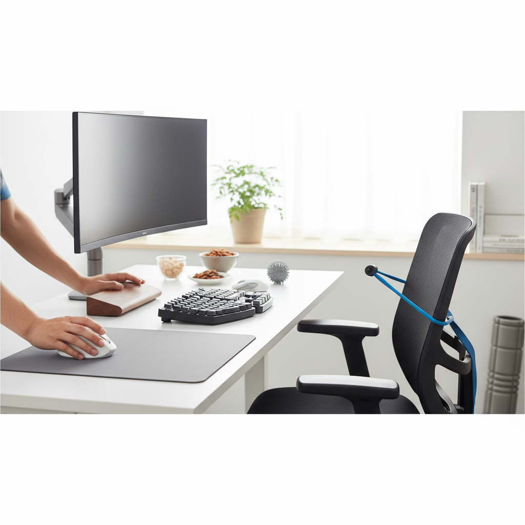 肩こり 対策 デスクワークを見直して最初に効いたことをイメージした場面