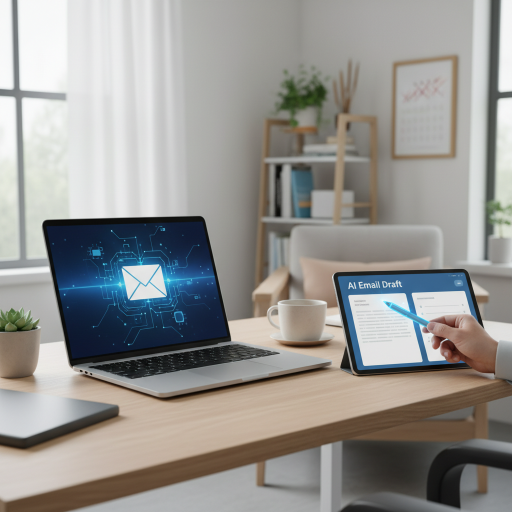 生成AI メール 作成を見直して最初に効いたことをイメージした場面