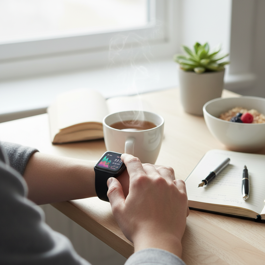 スマートウォッチ 習慣化を見直して最初に効いたことをイメージした場面